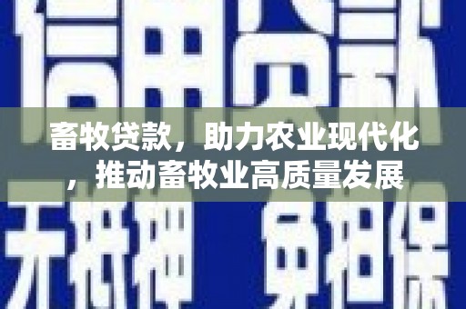 隆昌畜牧贷款，助力农业现代化，推动畜牧业高质量发展