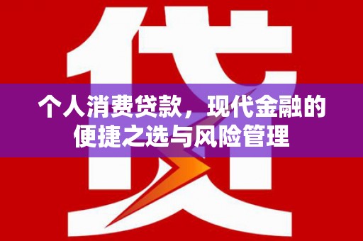 隆昌个人消费贷款，现代金融的便捷之选与风险管理