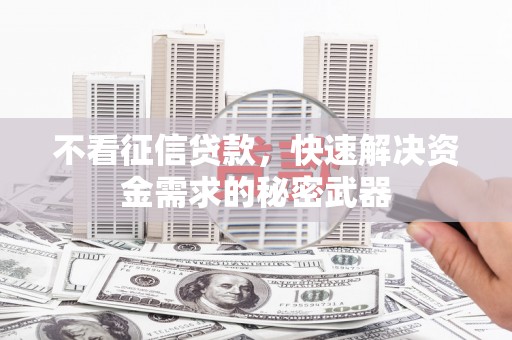 隆昌不看征信贷款，快速解决资金需求的秘密武器