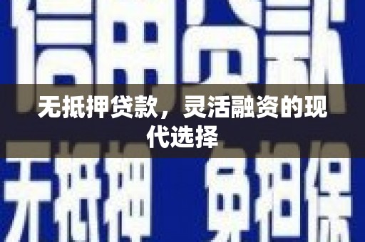 隆昌无抵押贷款，灵活融资的现代选择