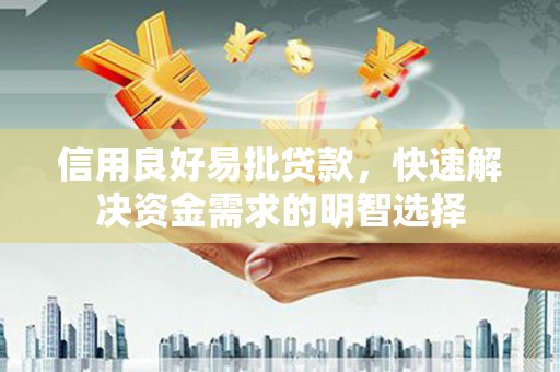 隆昌信用良好易批贷款，快速解决资金需求的明智选择