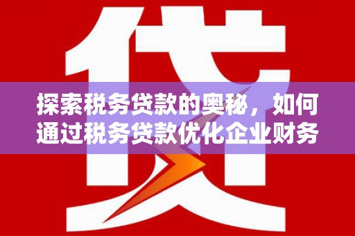 隆昌探索税务贷款的奥秘，如何通过税务贷款优化企业财务