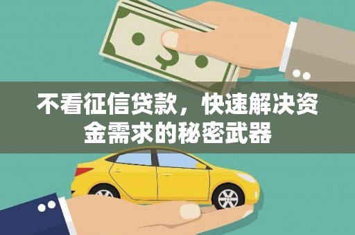 隆昌不看征信贷款，快速解决资金需求的秘密武器